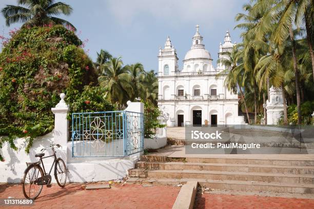 Church Of St Alex Calangute Goa India Stock Photo - Download Image Now - Panjim, Goa, Ancient