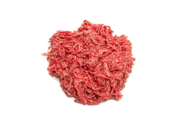 istock Chopped meat background. Top view. 1313118983