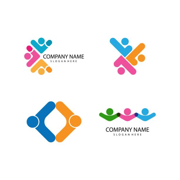 Adoption and community Adoption and community care Logo template vector puzzle symbols stock illustrations