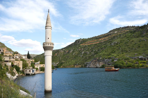 istock Halfeti sunken village and minaret landscape view, Sanliurfa, Turkey 1313123735