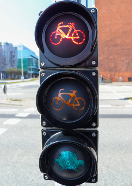 istock Green and red traffic lights for pedestrian and bicycles 1313124962