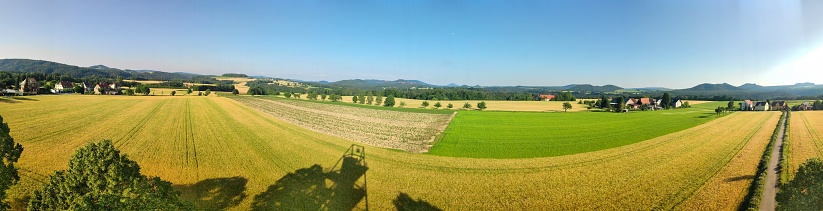 360 all round view of landscape in Rathmannsdorf, Saxon Switzerland, Germany