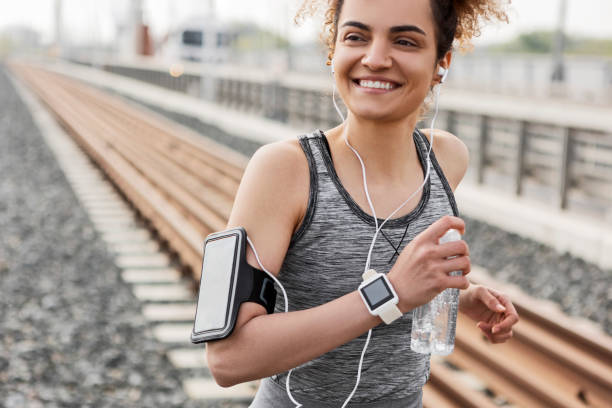 istock Young mixed race girl jogging 1313126615