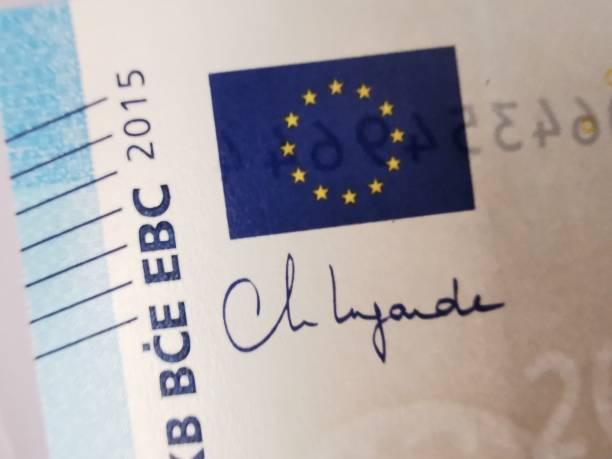 signature cristine lagarde - ecb stock-fotos und bilder