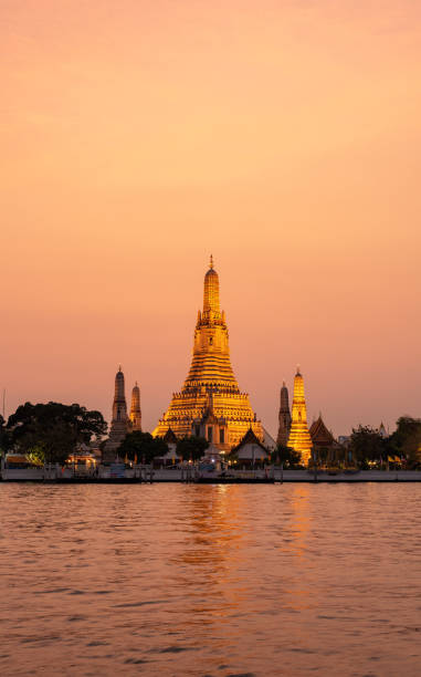 istock Phra Prang Wat Arun riverside view twilight light 1313127674
