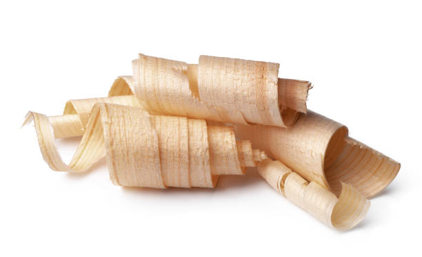 istock Wood shavings isolated on white background 1313133584