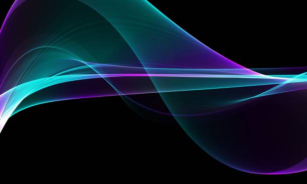 istock Abstract colourful wave on a black background 1313138144