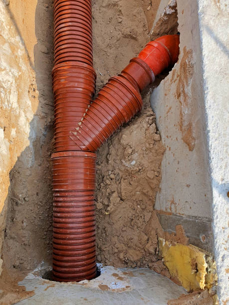 istock Plastic pipes for sewerage ,on the building site 1313138379