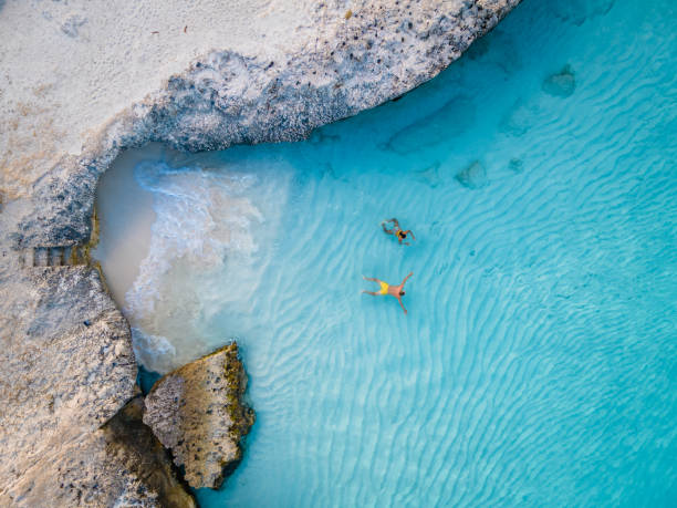 istock Tres Trapi Steps Triple Steps Beach, Aruba completely empty, Popular beach among locals and tourists, crystal clear ocean Aruba 1313139415
