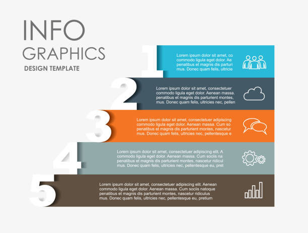 Infographic design template with place for your data. Vector illustration. Infographic design template with place for your text. Vector illustration. steps stock illustrations