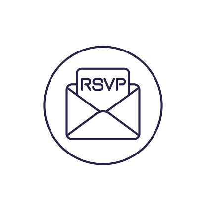RSVP icon, line vector design