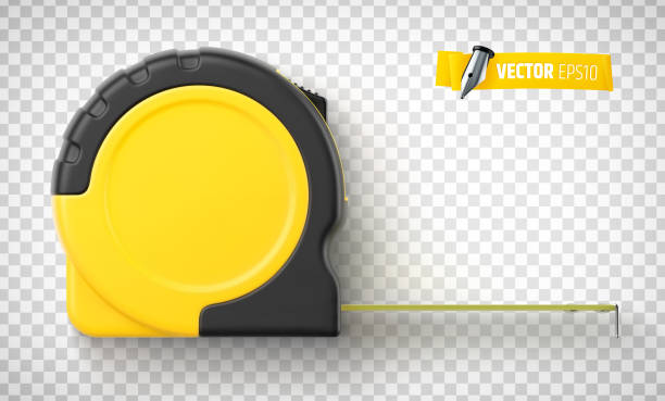 illustrazioni stock, clip art, cartoni animati e icone di tendenza di metro a nastro realistico vettoriale - ruler tape measure instrument of measurement centimeter