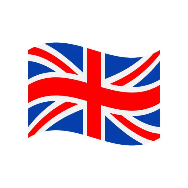 Vector illustration of United Kingdom Flag Icon Vector Illustration - Wave