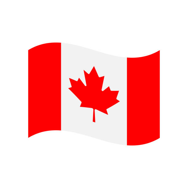 канада флаг икона вектор иллюстрация - волна - canadian flag illustrations stock illustrations