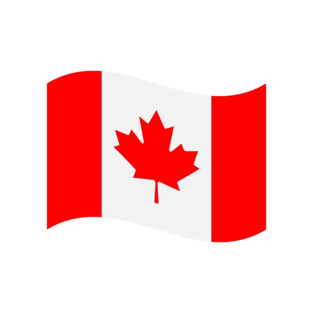 Vector illustration of Canada Flag Icon Vector Illustration - Wave