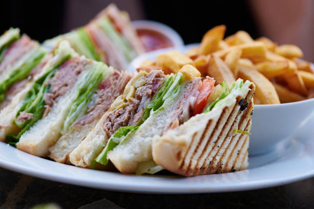 istock Club Sandwich with Pommers 1313144460
