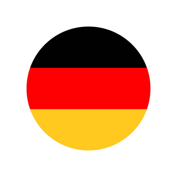 독일 국기 아이콘 벡터 일러스트레이션 - 라운드 - german culture germany german flag flag stock illustrations