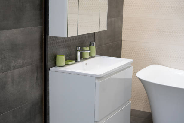 istock beautiful bathroom design with toilet 1313149755