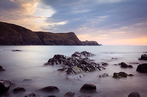Serene coastline in Pembrokeshire national park, Wales