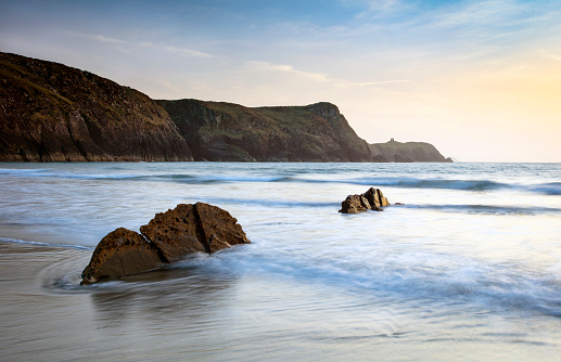 Serene coastline in Pembrokeshire national park, Wales