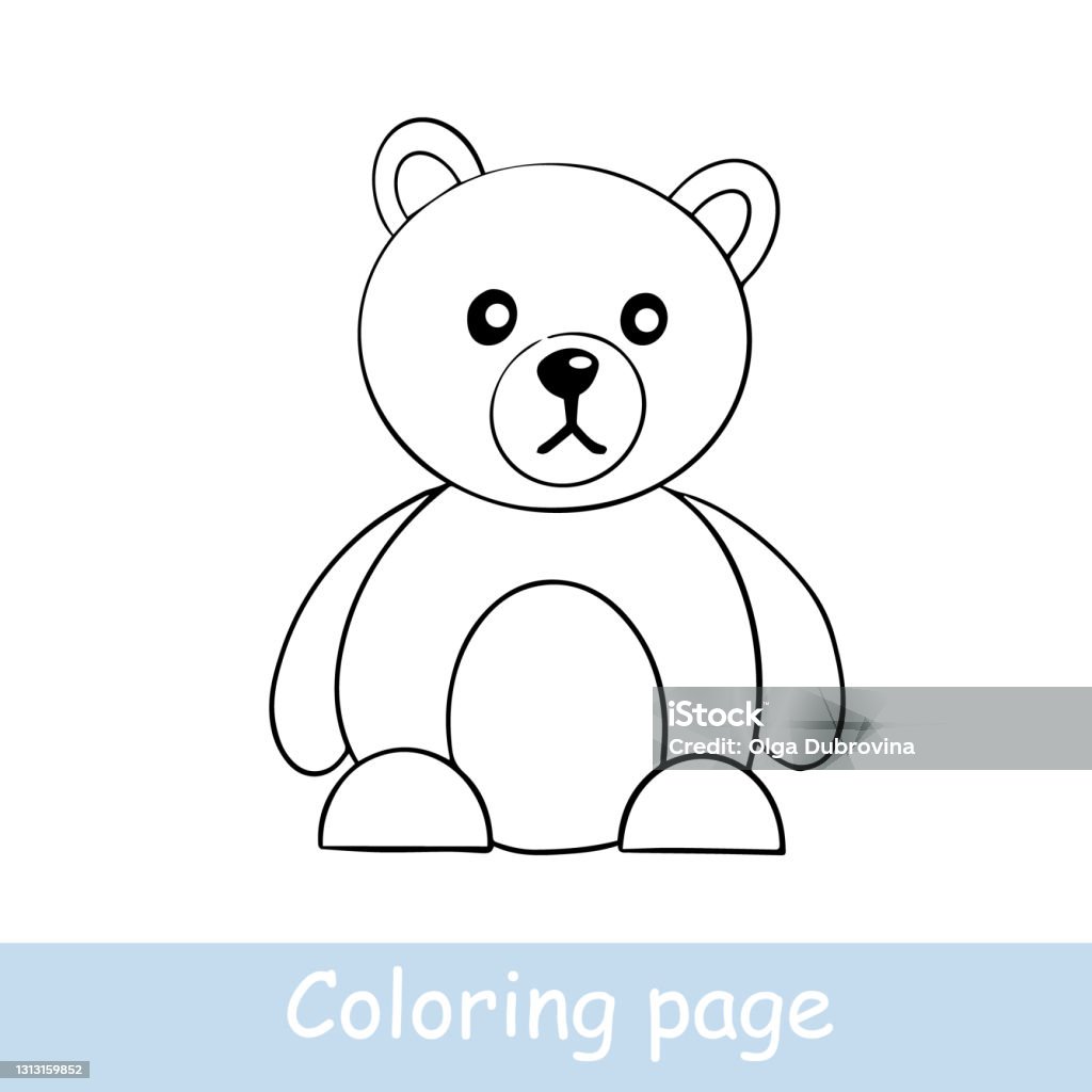 Cute Cartoon Bear Coloring Page Learn To Draw Animals Vector Line Art Hand  Drawing Coloring Book For Children Print For A Tshirt Label Or Sticker  Stock Illustration - Download Image Now - iStock