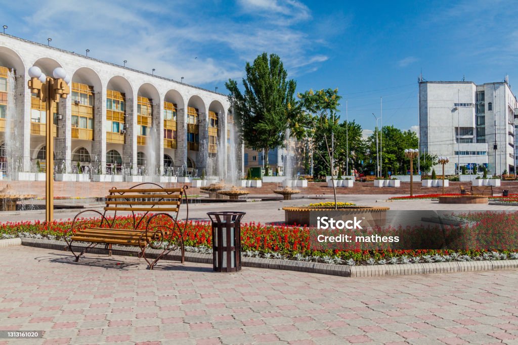 View of Ala Too square in Bishkek, capital of Kyrgyzsta View of Ala Too square in Bishkek, capital of Kyrgyzstan. Bishkek Stock Photo