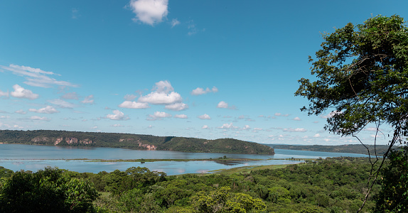 Panoramic view of the parana river in Nueva Alborada