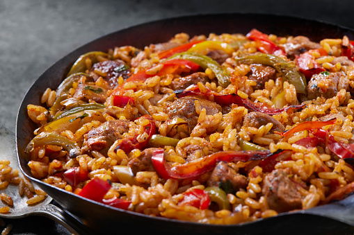 Mexican Rice with Chorizo Sausage and Roast Peppers
