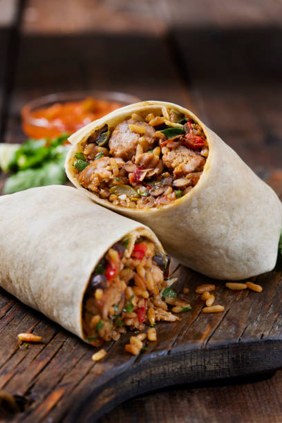 istock Mexican Rice and Chorizo Sausage Wrap 1313165442