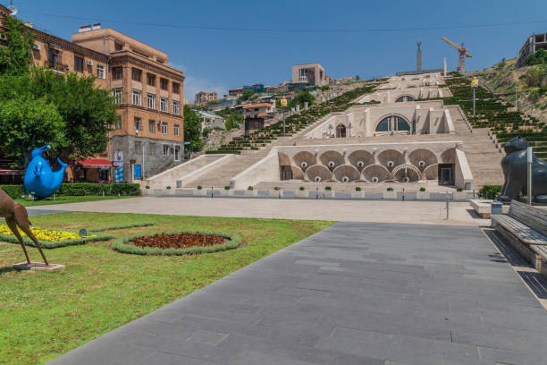 YEREVAN, ARMENIA - JULY 5, 2017: View of Cascade complex in Yerevan.