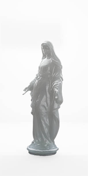 istock Mary statue isolated on white background 1313179237