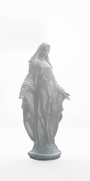 istock Mary statue isolated on white background 1313179278