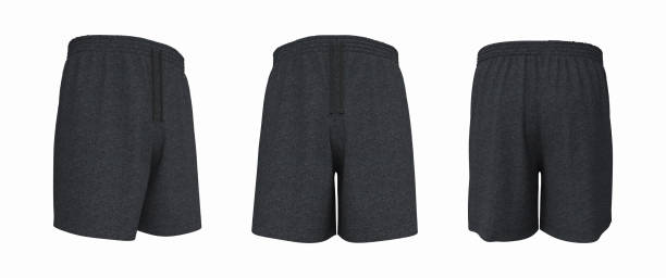istock Blank sweat shorts mockup in front, back and side views 1313185716