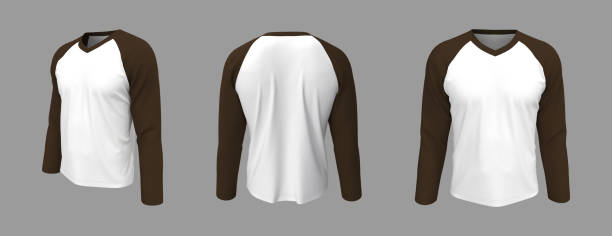 istock Long-sleeves raglan t-shirt mockup 1313186950