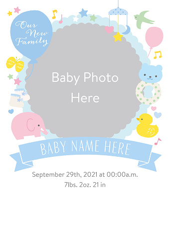 Baby Birth Announcement Card Template