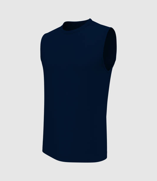 istock Blank sleeveless t-shirt mockup in side view 1313187957