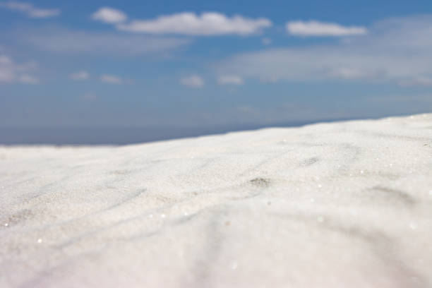 primo tempo di increspature nella sabbia bianca nella giornata di sole - majestic landscape arid climate beach foto e immagini stock