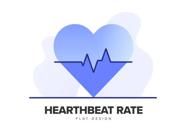 Vector illustration of Hearthbeat Rate Modern Flat Icon Concept Design