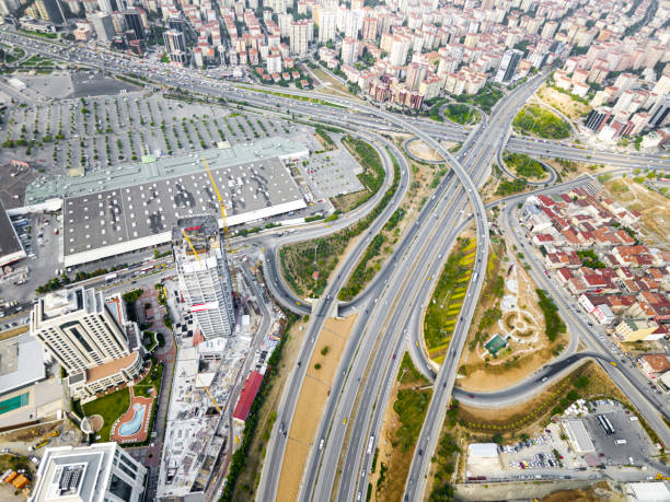 istock Aerial view of construction site 1313192894