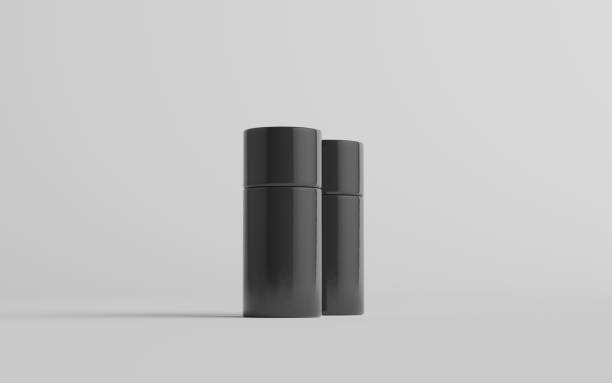 istock 75ml Black Plastic Roll-On / Spray Deodorant Bottle Mockup - Two Bottles 1313194153