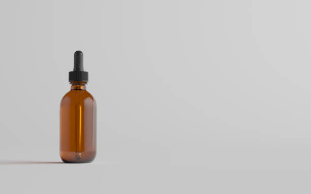 istock Amber Glass Dropper Bottle Mockup - One Bottle 1313194208