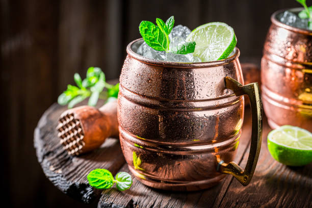 istock Drink for summer heat. Cold Mojito with soda and citrus. 1313196205