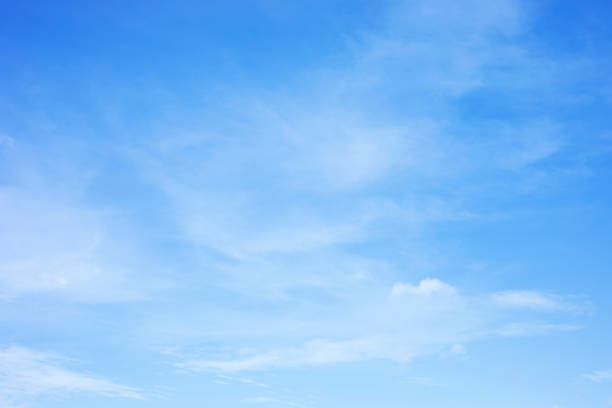 Blue sky background and white clouds soft focus, and copy space.