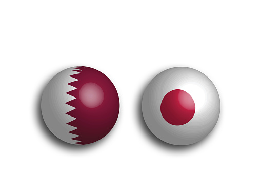 an image of national flag of JAPAN and Qatar
