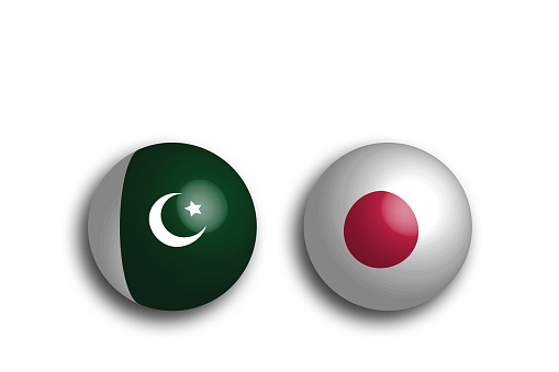 an image of national flag of JAPAN and Pakistan