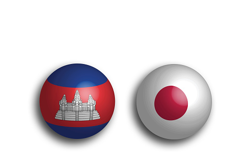 an image of national flag of JAPAN and Cambodia