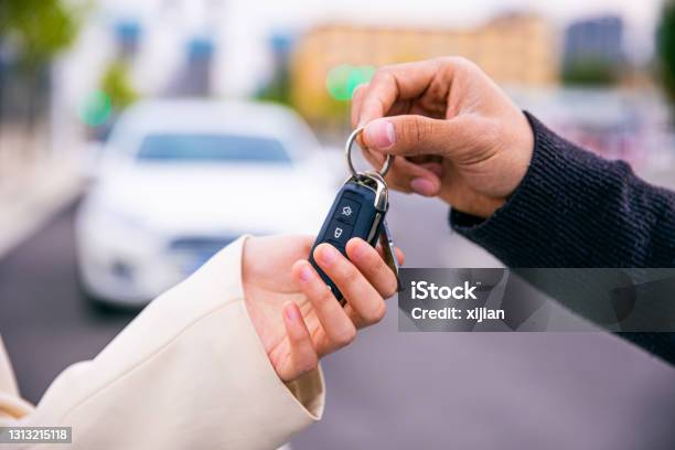 Your New Car Key Stock Photo - Download Image Now - Car Key, Car, Passing - Giving