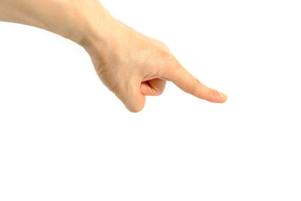 istock The man's hand, he pointed, pointing the symbol, force and command. 1313218568