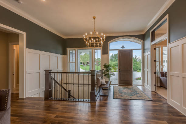 istock Front entryway with new luxury vinyl flooring 1313221603