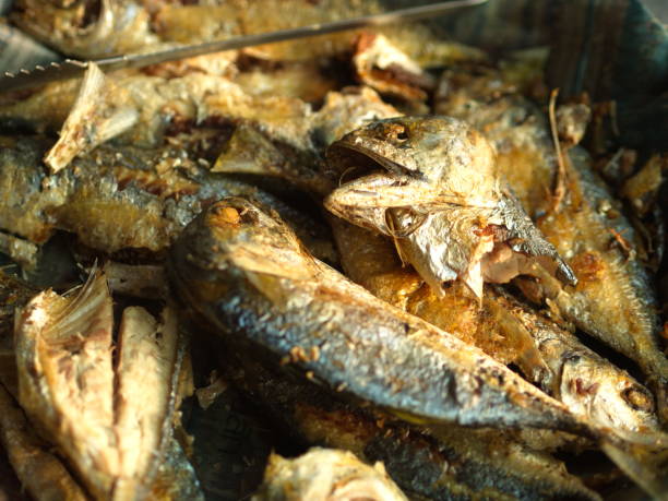 istock Close-up fried mackerel fish. The Most Popular fish menu in Thailand. 1313227073